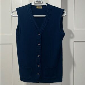Vintage blue button up vest